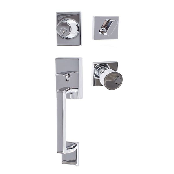 Sure-Loc Hardware Sure-Loc Hardware Koln Handleset with Square Thumb Turn, Bergen Square Handleset Trim, Polished Chrome KN507-S-BG-SQ 26 - main